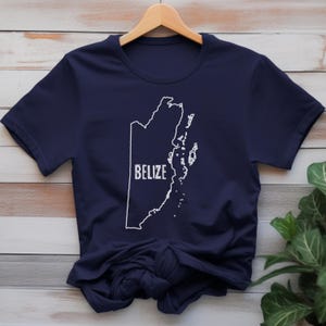 Chemise carte du pays du Belize T-shirt de la frontière nationale du Belize Nom de la frontière de la nation Texte Géographie Hommes Femmes T-shirt Vêtements Vêtements T-shirt