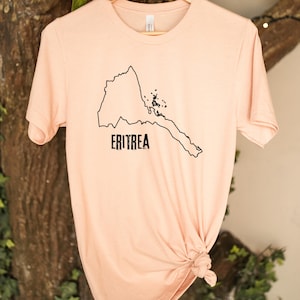 Eritrea Karte Umriss Shirt Eritrea Land Grenze Nationale Boundary Linie Nation Geographie T-Shirt Unisex Kleidung T-Shirt Männer Frauen T-Shirts Kleidung