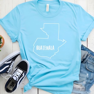 Guatemala Karte T-Shirt Guatemala Land Umriss Form T-Shirt Männer Frauen Erwachsene Unisex Kleidung Nation Grenze Nation Grenzbereich Text T-Shirt
