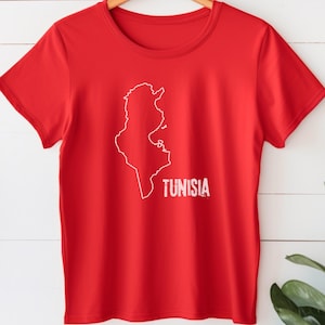Tunesië kaart shirt met tekst Unisex kleding Tunesisch land T-shirt mannen vrouwen kleding geografie vorm T-shirt land overzicht natie grens