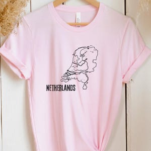 Niederlande Karte Shirt Niederländisches Land T-Shirt Nationale Grenze Form Nation Grenzbereich Linie Gliederungs-T-Shirt Holland Männer Frauen TShirt Karte