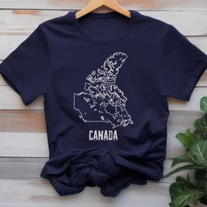 Kanada karta t-shirt kanadensisk landskontur nationell gräns nationsgräns text ord namn t-shirt kläder män kvinnor unisex t-shirt