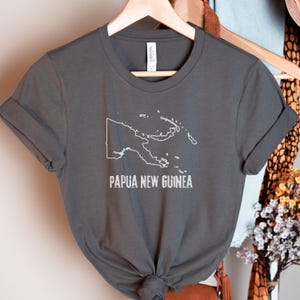 Mapa de Papua Nova Guiné - Camiseta Camisa de contorno do país de Papua Linha de fronteira nacional Forma de área da nação Roupas unissex Vestuário Mulheres Homens