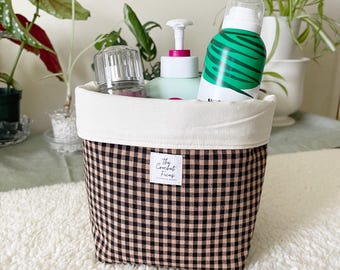 Fabric Vanity Bucket Makeup and Hair Storage Organizer