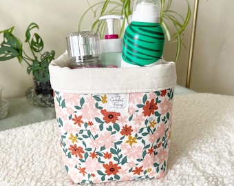 Fabric Vanity Bucket Makeup and Hair Storage Organizer