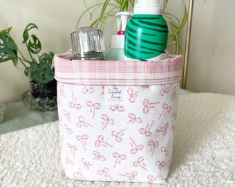 Fabric Vanity Bucket Makeup and Hair Storage Organizer