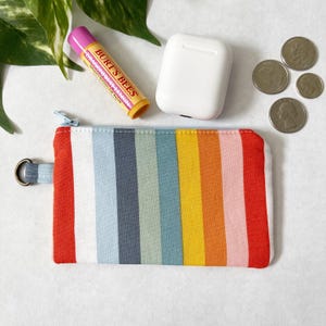 Reißverschlusstäschchen | Kleines Zip Täschchen Geldbörse | Münzbeutel | Portemonnaie | Gestreifte Beutel | ID-Geldbörse | Kleines Geschenk | Geschenk für Sie | Ausweishalter