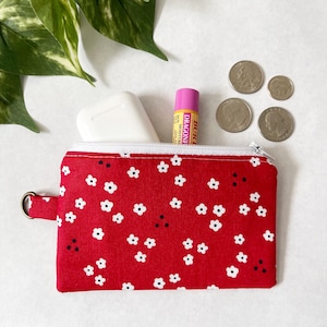 Bolsa con cierre / Bolsa pequeña con cierre / Monedero / Monedero / Monedero / Monedero con flores / Monedero para DNI / Pequeño obsequio / Regalo para ella / Porta DNI