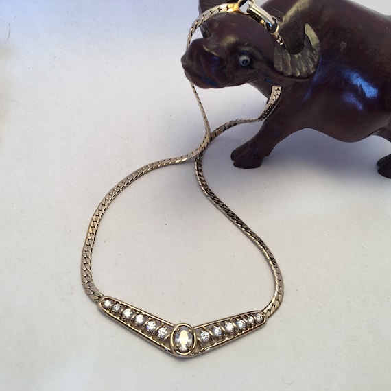 Vintage Panetta Gold Necklace With 