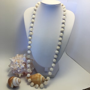 Vintage handmade glass bead necklace on gold wire