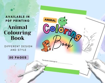 Animal Coloring Book | 49 Unique Designs, Stress Relief (PDF Pattern)