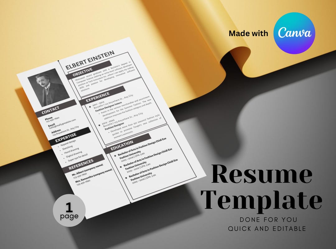 Simple Black White Resume Template Easy Edit CV Design Minimalist Simple Black White Resume Template Easy Edit CV Design Minimalist