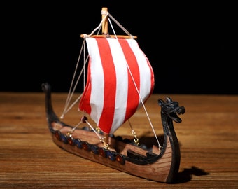 Viking ship ceramic wall art gift longship
