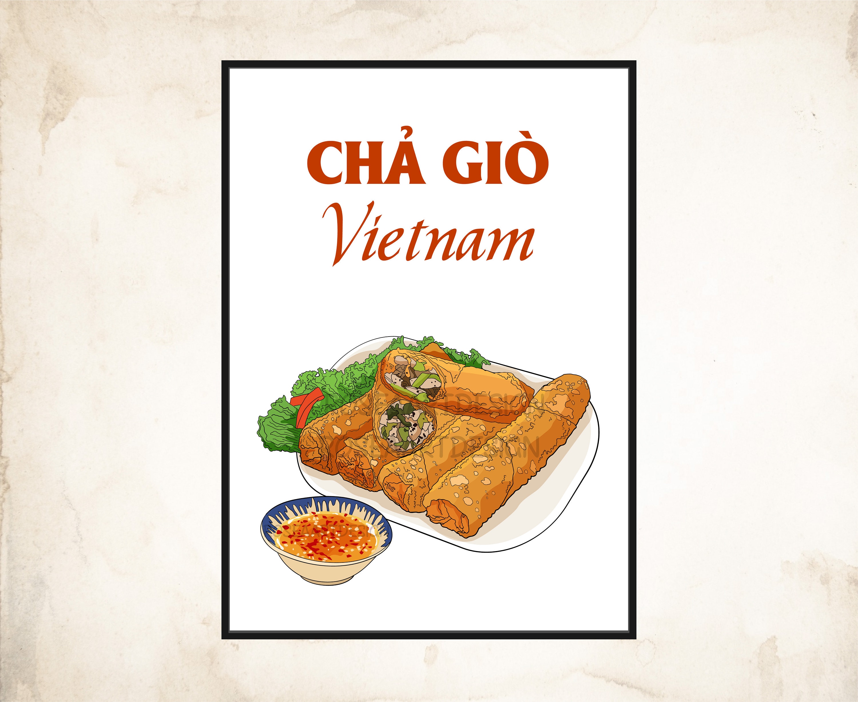 Cha Gio Vietnam Poster, Vietnamese Fried Spring Rolls, Chả Giò (nem Rán ...
