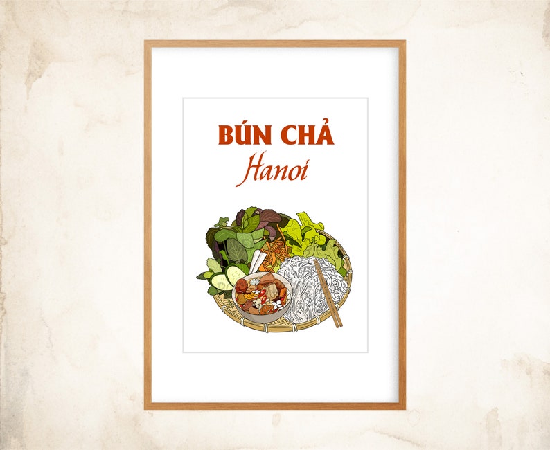 Bun Cha Hanoi Poster: Vietnamese Food Wall Art (Printable) image 2