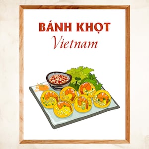 Banh Khot Vietnam Poster: Vietnamese Mini Pancake Art (Printable)