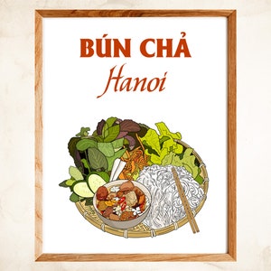 Bun Cha Hanoi Poster: Vietnamese Food Wall Art (Printable) image 1