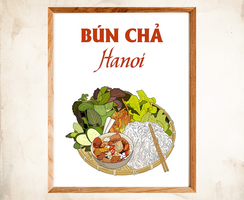 Bun Cha Hanoi Poster: Vietnamese Food Wall Art (Printable) image 1