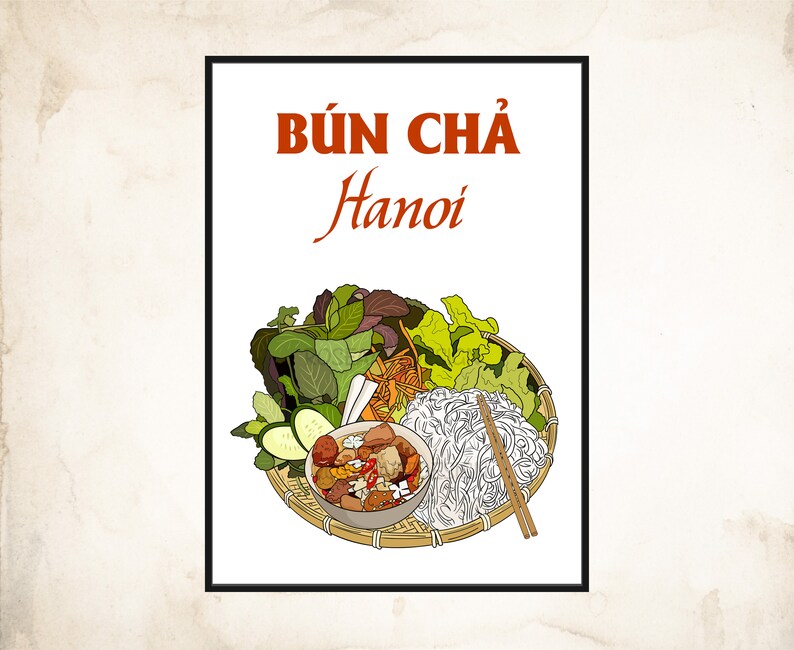 Bun Cha Hanoi Poster: Vietnamese Food Wall Art (Printable) image 3