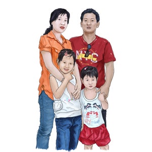 カスタム描画、カスタム肖像画、結婚祝い、親友への贈り物、家族の肖像画、子供の肖像画、パーソナライズされたアート、手描きの肖像画