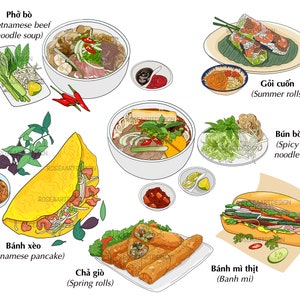 Vietnamese Food Clipart Southeast Asian Cuisine Instant - Etsy