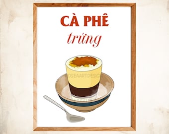Vietnam Egg Coffee Poster: Vintage Kitchen Wall Art (Instant Download)
