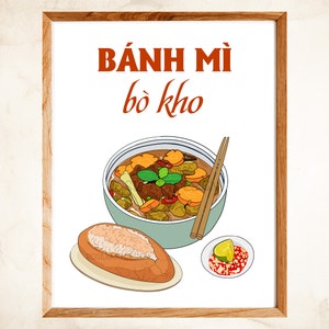 Banh Mi Bo Kho Poster: Vietnamese Beef Stew Food Art (Printable)
