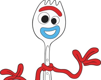 Forky SVG, Archivos de Toy Story, Archivos cricut, Corte en capas, Woody y Buzz, Sin tenedores dados, Para camisetas, Calcomanías