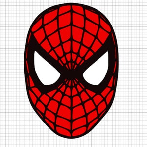May include: A red and black Spider-Man mask with a white eye design.