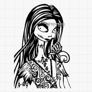 Sally SVG, nachtmerrie voor Kerstmis SVG, Jack Skellington SVG, cricut-bestanden, alleen overzicht, Jack en Sally SVG, kikkers adem SVG