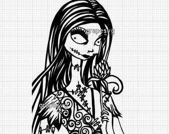 Sally svg, nightmare before christmas svg, jack skellington svg, cricut files, outline only, jack and sally svg, frogs breath svg