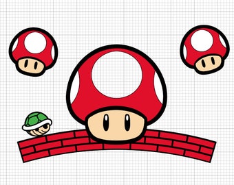 Mario svg, Mario starbucks wrap svg, Mushroom svgs, Shell svg, Mario kart svg, super mario svg, super mario starbucks wrap, mario 64 svg