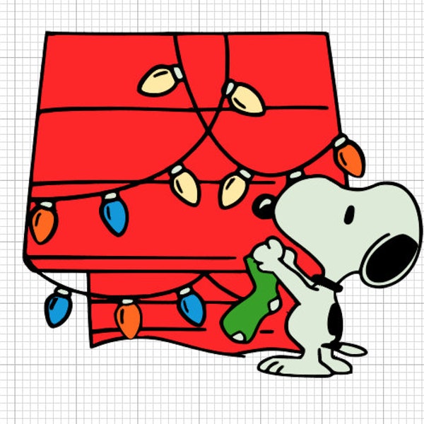 Peanuts Christmas Light House Snoopy Men's T-Shirt, White