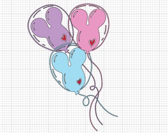 mickey balloons svg, cute balloons svg, for shirts, cricut files, birthday svg, kids party svg, for projects