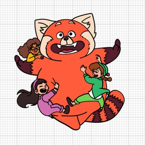 roter Panda svg, roter Panda svg, mei lee svg, mei lee and friends svg, layered svg, color svg, cricut files, turning red PNG,
