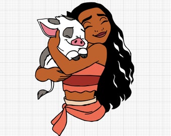 Moana svg, Moana und Pua svg, Pua svg, Schwein svg, für Cricut, niedliche Moana svg, Layered svg, einfach zu verwenden svg für Shirts