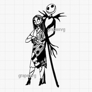 Jack skellington SVG, santy artigli in formato SVG, file cricut, incubo prima di Natale in formato SVG, contorno in formato SVG, contorno nero in formato SVG