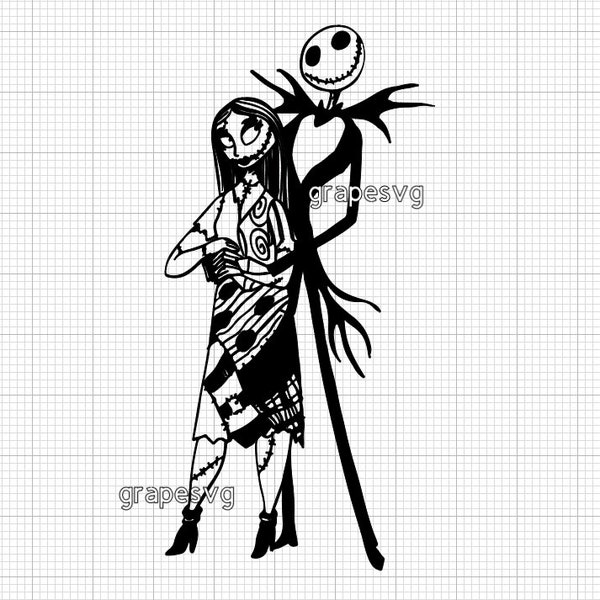 Jack skellington SVG, santy claws svg, cricut files, nightmare before Christmas svg, outline svg, black outline svg