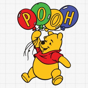 pooh svg, cricut svg, pooh sosteniendo globos svg, winne the pooh svg, globos svg, pooh y amigos svg, oso svg, lindo svg, nuevo svg