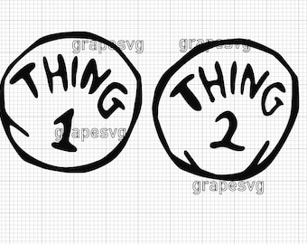 thing 1 thing 2 svg, thing one svg, thing two svg, dr seuss svg, family shirt svg, cricut files, outline svg, bundle svg, kids svg
