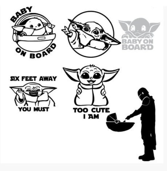 Baby Yoda Svg Bundle, Baby Yoda Clipart, Cartoon Movie Svg, Dxf, Pdf ...