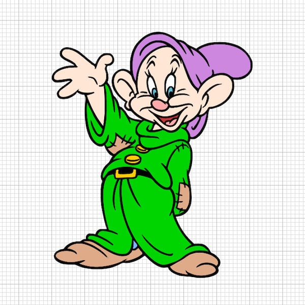 dopey svg, dopey layered svg, cricut files, digital downloand, for shirts, for tumblers, snow white svg, colored svg