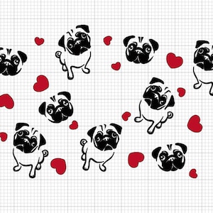 pug svg, pug starbucks wrap svg, pug life svg, dog life svg, dog mom svg, dog svg, puppy svg, cricut files