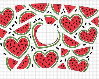 Wassermelonen Wickelsvg, Sommer Vibes svg, Wassermelonen svg, Cricut Dateien, layered cut, süßer Svg, Frucht svg, Frucht wrap svg