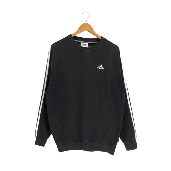 Vintage Adidas Three Stripes Sweatshirt Adidas Three Foil Jumper Crewneck Sweatshirt