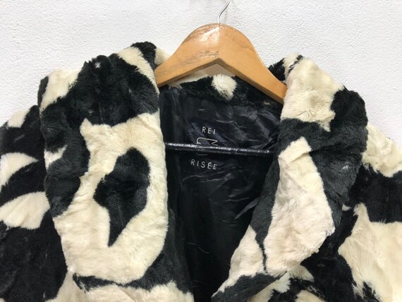 Vintage Rei Risee Cow Zebra Pattern Fur Jacket Re… - image 6