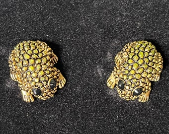 Vintage Joan Rivers Classics Collection Frog Earrings