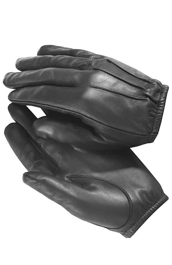 Police Tactical Leather Kevlar Lined Gloves Etsy