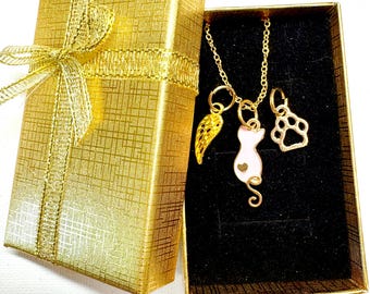 Pet Memorial Jewelry Pet Loss Charm Necklace Cat Loss Necklace Personalized Initial Charm Grief Sympathy Necklace Keepsake Cat Mom Gift Her