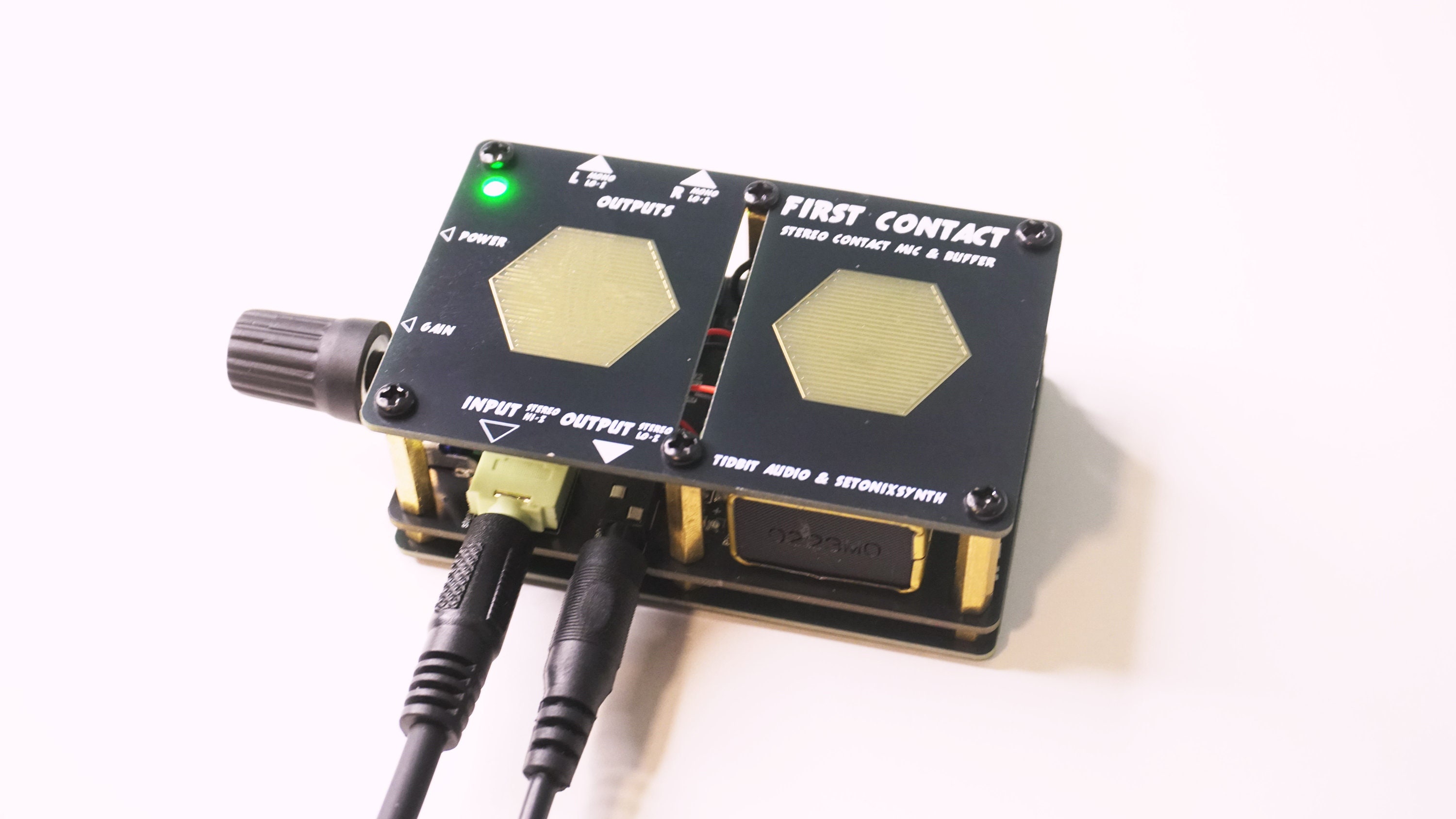 First Contact Stereo Contact Mic Preamp: Eurorack Compatible
